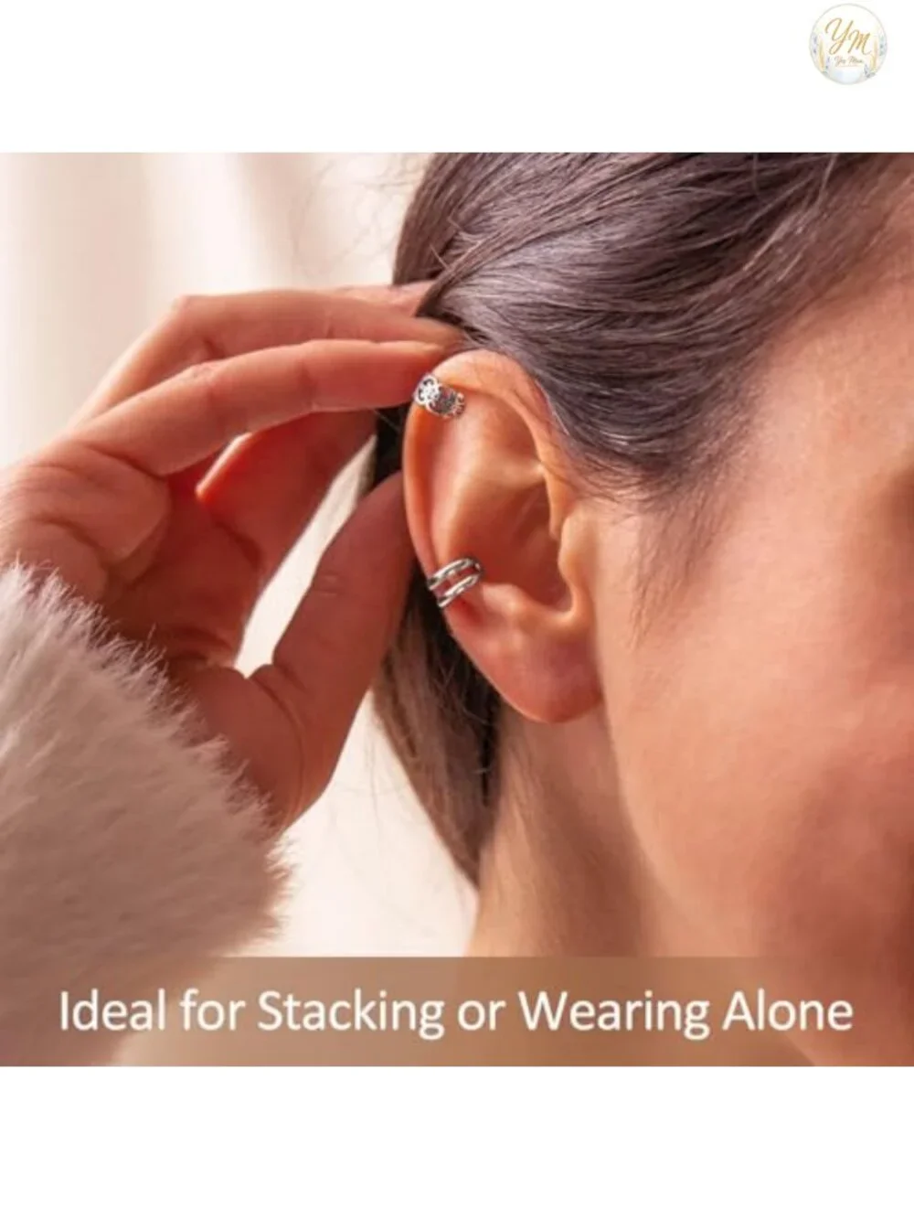 925 Sterling Silver Ear Cuffs Non-Piercing Cartilage Earrings Conch Cuff